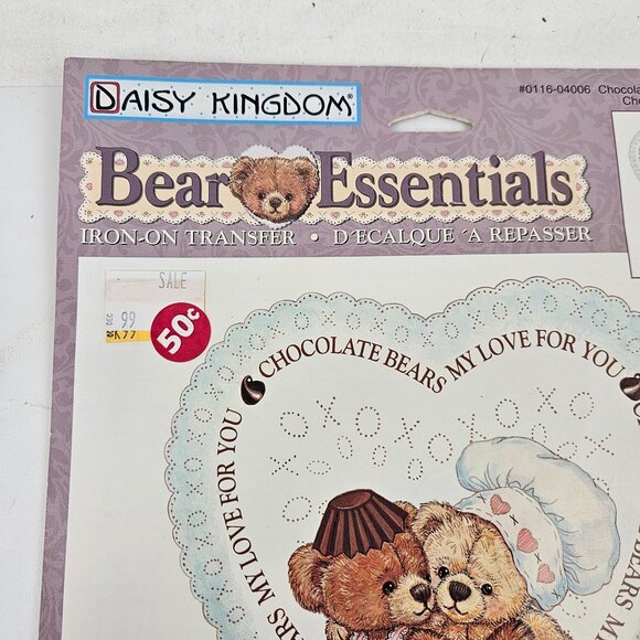 Daisy Kingdom Iron On Transfers 2 Bear Essentials Chocolate Theme Vintage NOS - Picture 9 of 10